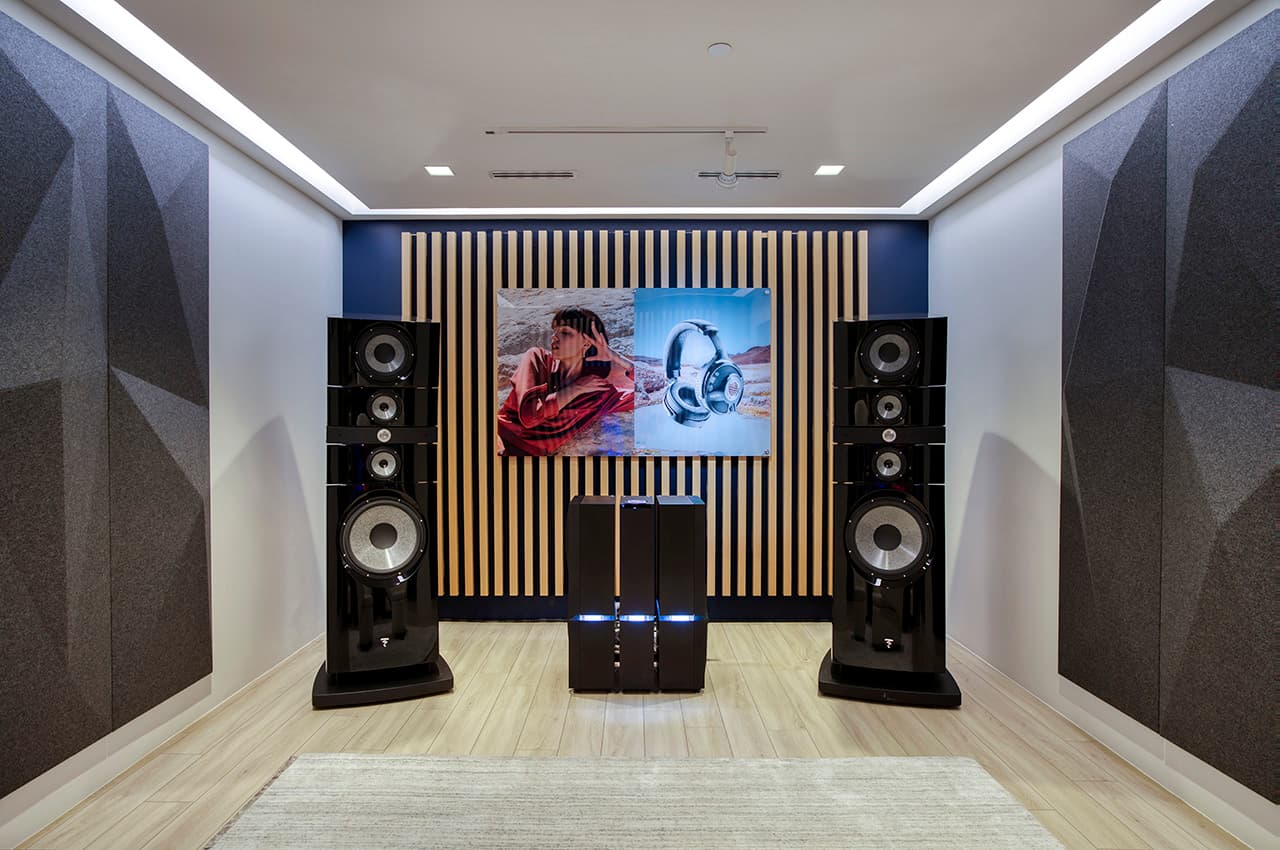 The Focal listening room in the showroom