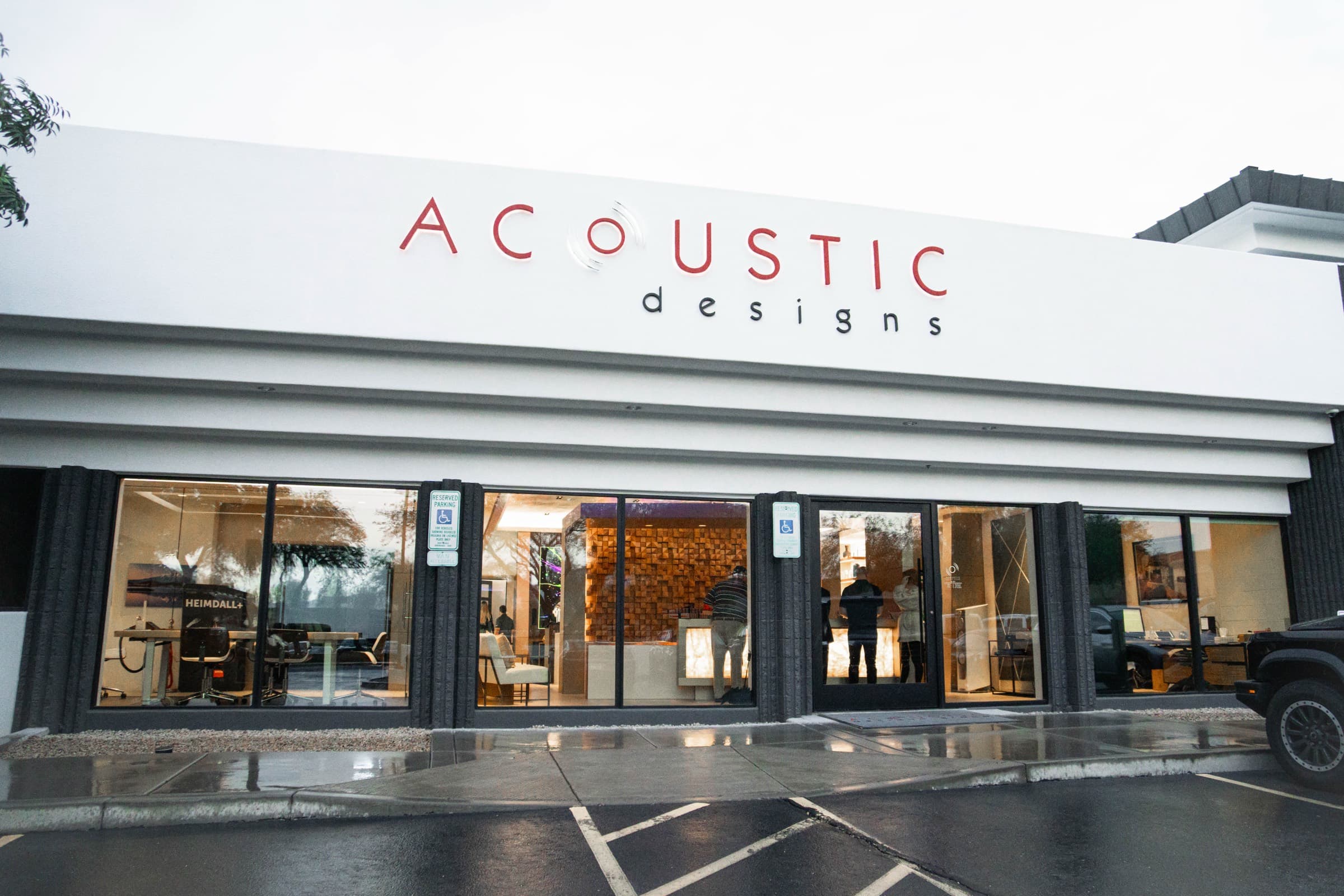 The front of the Acoustic Designs Group office in the Scottsdale Airpark